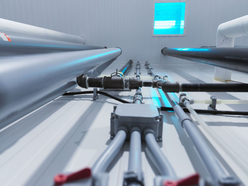 UV water sterilization inside the PURPLEFARM facility